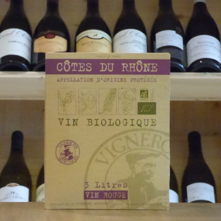 Fontaine à vin Côtes du Rhône rouge 3 litres Bio