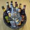 Panier de bières belges avec un verre 33cl