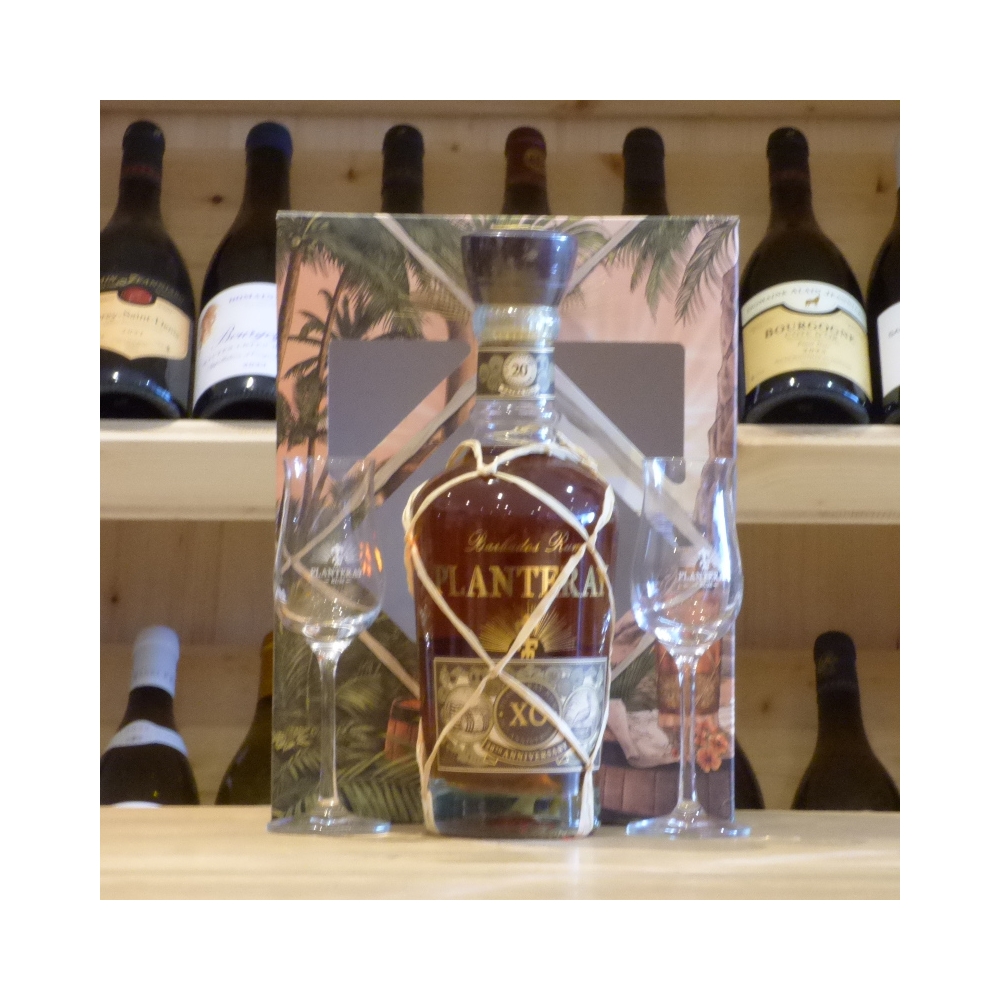Coffret Rhum Planteray X.O.  + 2 verres