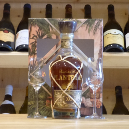 Coffret Rhum Planteray X.O.  + 2 verres